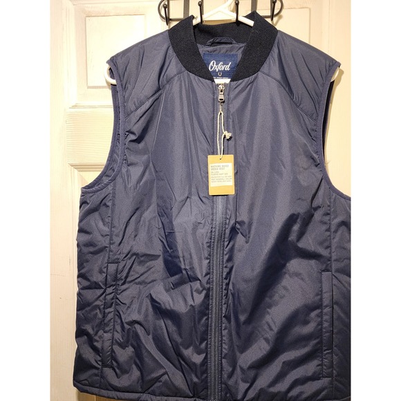 Oxford Other - Oxford Watkins Mixed Media Vest Classic Navy Blue Medium NWT Water Repellent Zip
